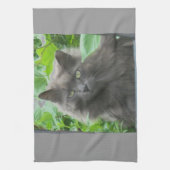 Long Haire Grey Blue Cat Theedoek (Verticaal)