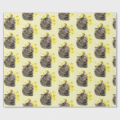 Long Haire Norwegian Forest Cat is een ster Cadeaupapier (Vlak)