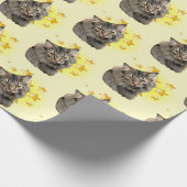 Long Haire Norwegian Forest Cat is een ster Cadeaupapier (Hoek)