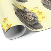 Long Haire Norwegian Forest Cat is een ster Cadeaupapier (Rol Hoek)