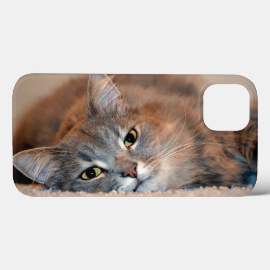 Long Haire Russian Blue Cat van Shirley Taylor Case-Mate iPhone Case (Achterkant (horizontaal))