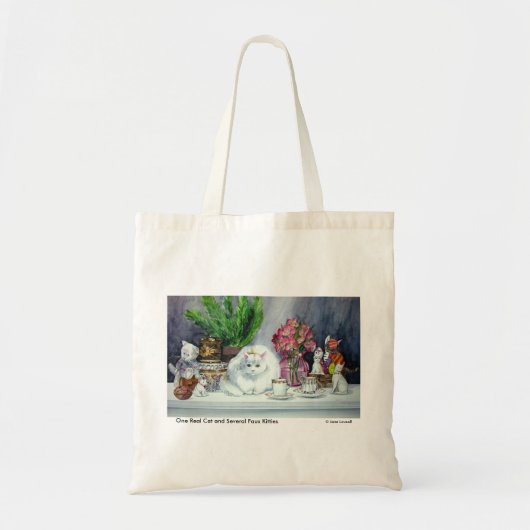 Long Haire White Cat Canvas tas (Voorkant)