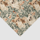 Long Haired Chihuahuas William Morris stijl bloeme Tissuepapier (Detail)