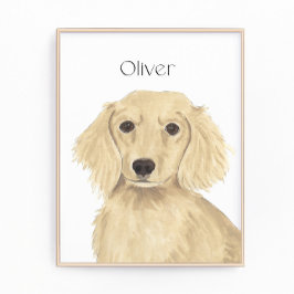 Long Haired Cream Dachshund Art Foto Afdruk