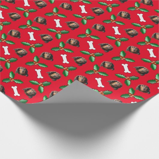 Long Haired Dachshund Cadeaupapier (Hoek)