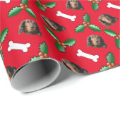 Long Haired Dachshund Cadeaupapier (Rol Hoek)