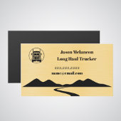 Long Haul Trucker Gold Truck Road Mountain Magnet