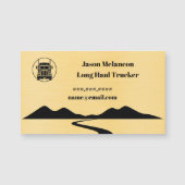 Long Haul Trucker Gold Truck Road Mountain Magnet (Voorkant)