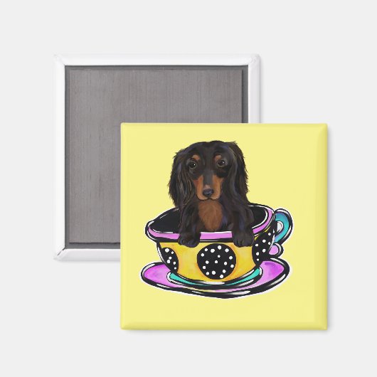 Long Hazard Black Doxie Magneet (Voorkant / Achterkant)