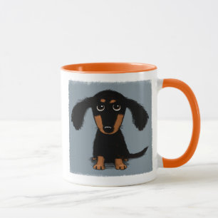 Long Hazard Black en Tan Dachshund Puppy Dog Mok