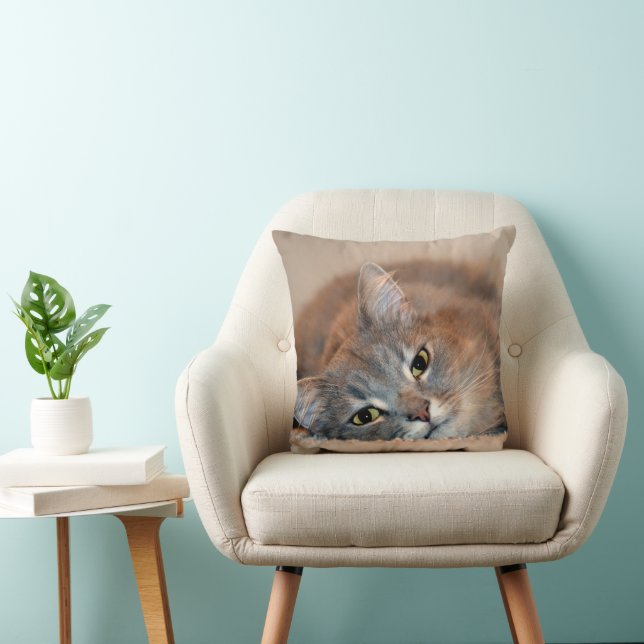 Long Hazard Blue Russian Cat door Shirley Taylor Kussen (Stoel)