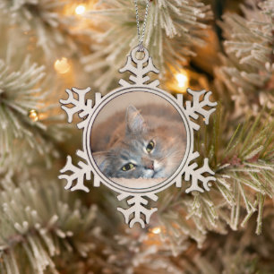 Long Hazard Blue Russian Cat door Shirley Taylor Tin Sneeuwvlok Ornament