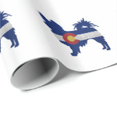 Long Hazard Chihuahua Colorado Flag Silhouette Cadeaupapier (Rol Hoek)