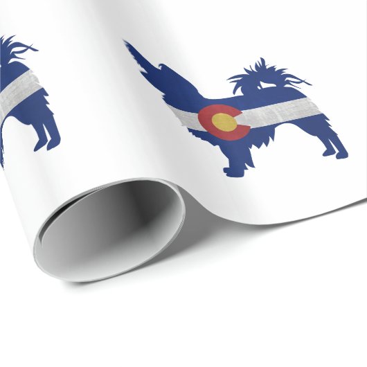 Long Hazard Chihuahua Colorado Flag Silhouette Cadeaupapier (Rol Hoek)