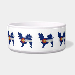 Long Hazard Chihuahua Colorado Flag Silhouette Voerbakje