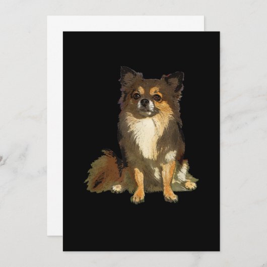 Long Hazard Chihuahua Cute Cartoon Graphic Dog Aankondiging (Voorkant / Achterkant)