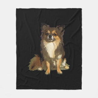 Long Hazard Chihuahua Cute Cartoon Graphic Dog Fleece Deken
