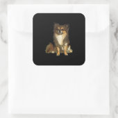 Long Hazard Chihuahua Cute Cartoon Graphic Dog Vierkante Sticker (Tas)