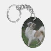 Long Hazard Chihuahua die camera's bekijken Sleutelhanger (Voorkant Links)