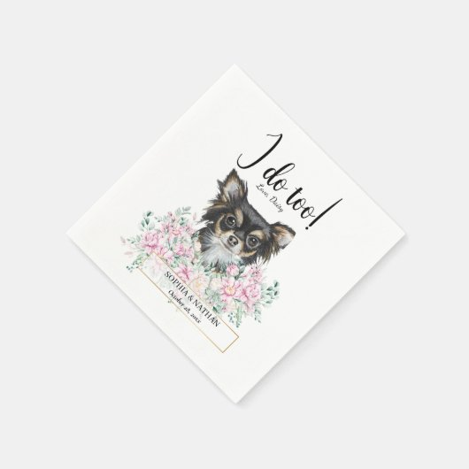 Long Hazard Chihuahua Dog Wedding Cocktail Napkins Servet (Hoek)