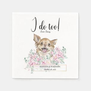 Long Hazard Chihuahua Dog Wedding Cocktail Napkins Servet
