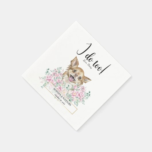 Long Hazard Chihuahua Dog Wedding Cocktail Napkins Servet (Hoek)