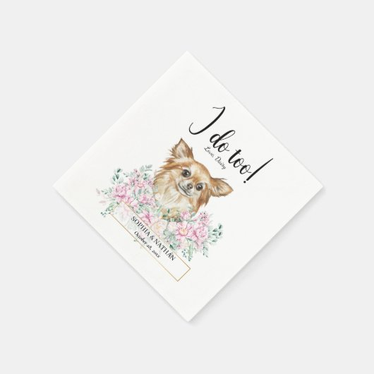 Long Hazard Chihuahua Dog Wedding Cocktail Napkins Servet (Hoek)