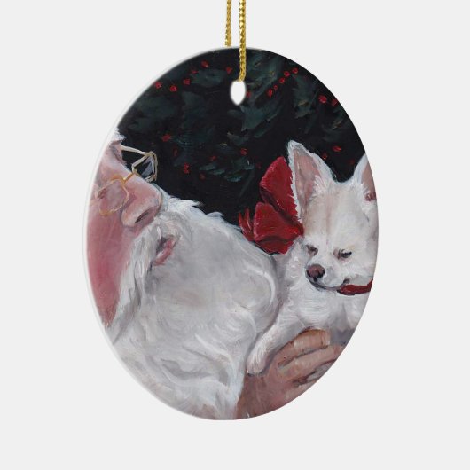 Long Hazard Chihuahua en Santa Dog Art Ornament (Rechts)