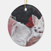 Long Hazard Chihuahua en Santa Dog Art Ornament (Links)
