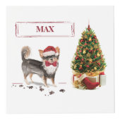 Long Hazard Chihuahua Funny kersthondenboom Kubus (Voorkant)