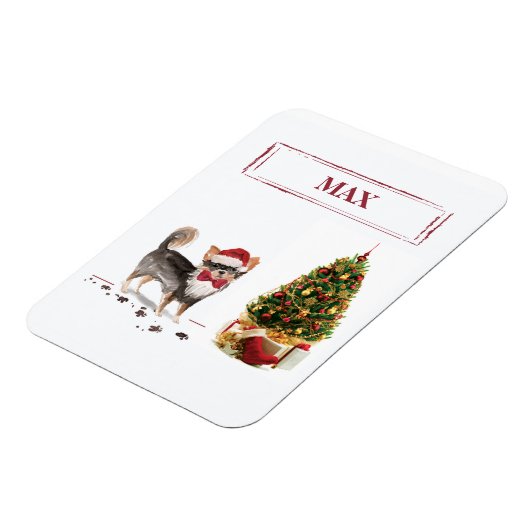 Long Hazard Chihuahua Funny kersthondenboom Magneet (Linkerzijde)