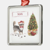 Long Hazard Chihuahua Funny kersthondenboom Metalen Ornament (Links)