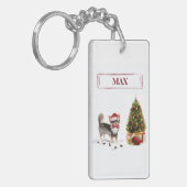 Long Hazard Chihuahua Funny kersthondenboom Sleutelhanger (Voorkant Links)