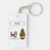 Long Hazard Chihuahua Funny kersthondenboom Sleutelhanger (achterkant)