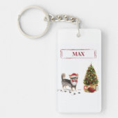 Long Hazard Chihuahua Funny kersthondenboom Sleutelhanger (Voorkant)