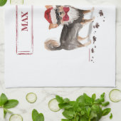 Long Hazard Chihuahua Funny kersthondenboom Theedoek (Gevouwen)