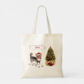 Long Hazard Chihuahua Funny kersthondenboom Tote Bag (Achterkant)
