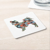 Long Hazard Chihuahua Geo Silhouette Pset Kartonnen Onderzetters (Schuin)