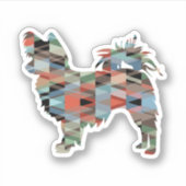 Long Hazard Chihuahua Geo Silhouette Pset Sticker (Voorkant)