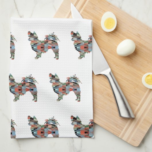 Long Hazard Chihuahua Geo Silhouette Pset Theedoek (Quarter Fold)