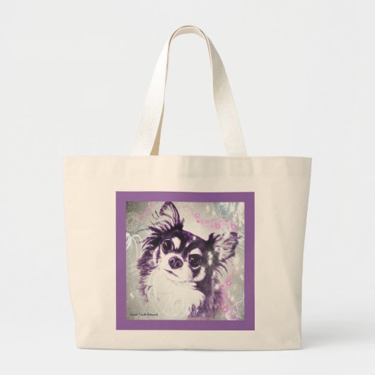 Long Hazard Chihuahua Grote Tote Bag (Voorkant)