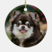Long Hazard Chihuahua Headshot 1 Keramisch Ornament (Achterkant)