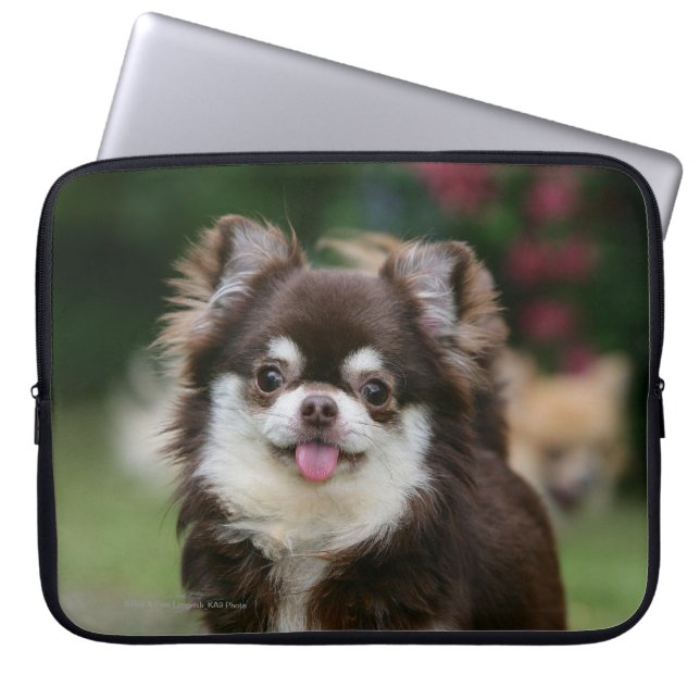 Long Hazard Chihuahua Headshot 1 Laptop Sleeve (Voorkant)