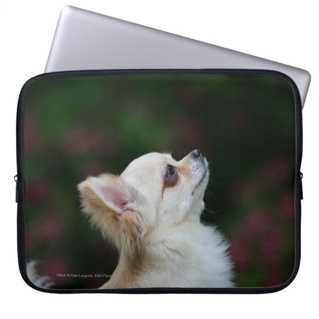 Long Hazard Chihuahua Headshot 2 Laptop Sleeve (Voorkant)