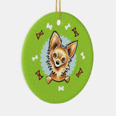 Long Hazard Chihuahua Kerstmis Keramisch Ornament (Rechts)