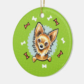 Long Hazard Chihuahua Kerstmis Keramisch Ornament (Links)