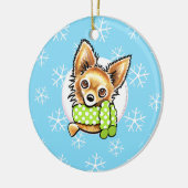 Long Hazard Chihuahua laat het sneeuwen Keramisch Ornament (Links)