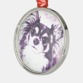 Long Hazard Chihuahua Metalen Ornament (Links)