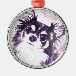 Long Hazard Chihuahua Metalen Ornament