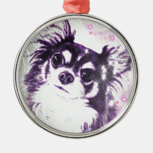 Long Hazard Chihuahua Metalen Ornament